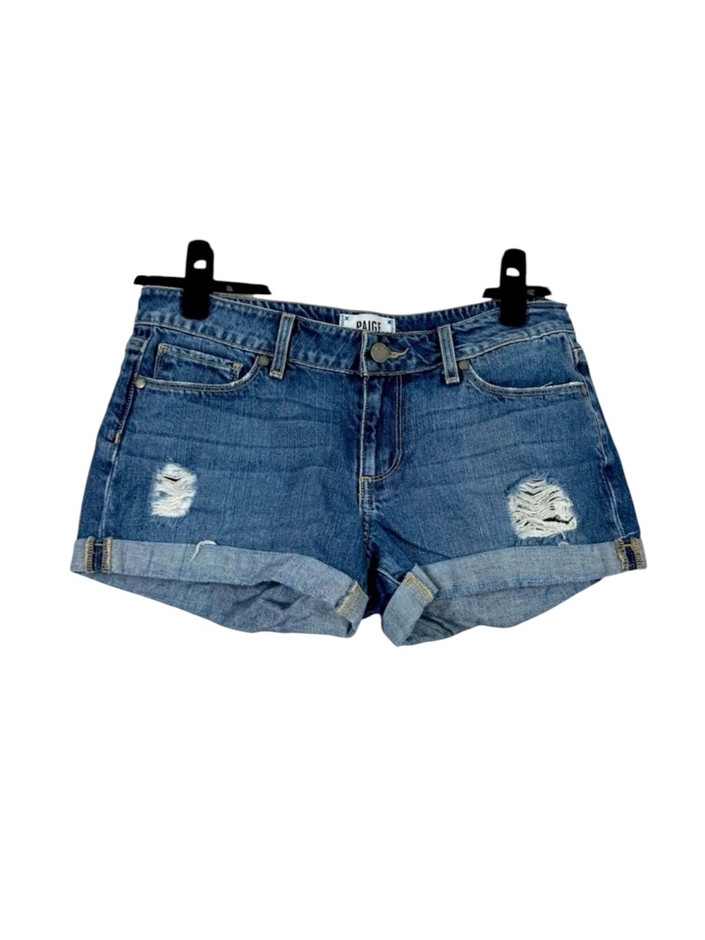 PAIGE Shorts Jimmy Jimmy Low Rise Denim Distressed